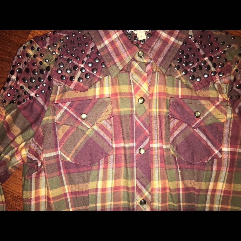 Stetson Pearl Snap Button Up With Stud Details!! - image 3